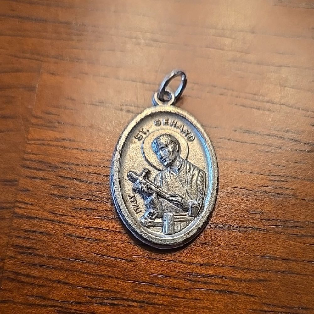 Saint Gerard Silver Tone Pendant Unisex Jewelry Charm Faith Love